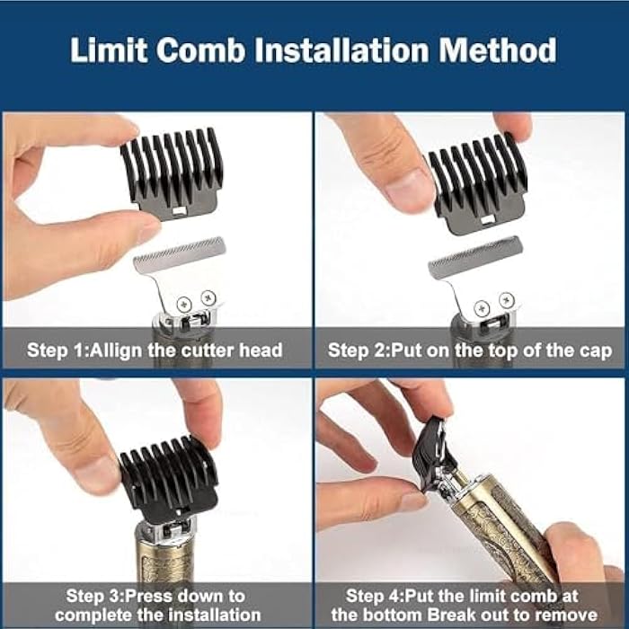Professional hair clippers for men, zero gapped trimmer cordless haircut grooming kit trimmer rechargeable electric shaver for barber home - Image 5